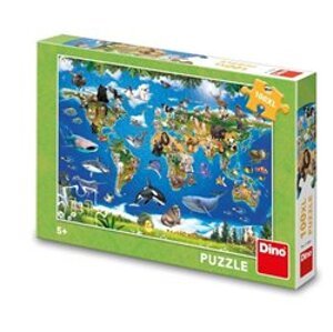Puzzle Mapa zvířat 100 XL dílků